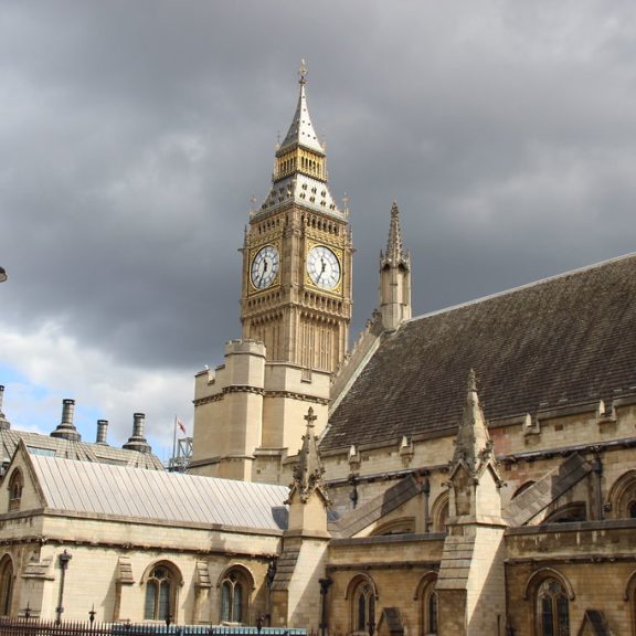 Palace of Westminster on the River Thames, London
