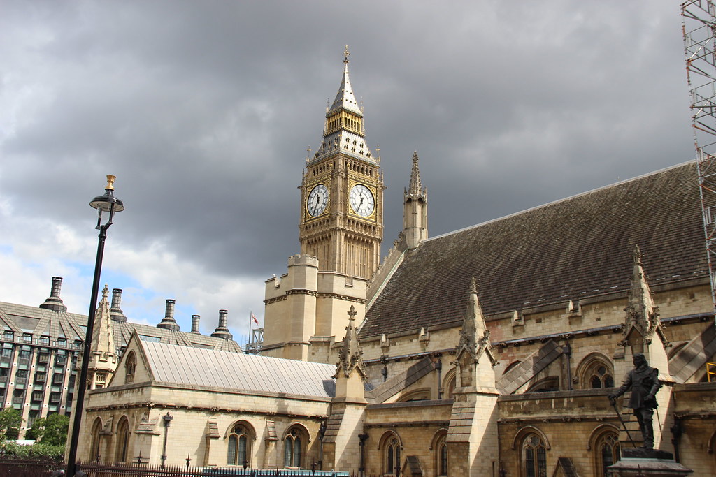 Palace of Westminster on the River Thames, London